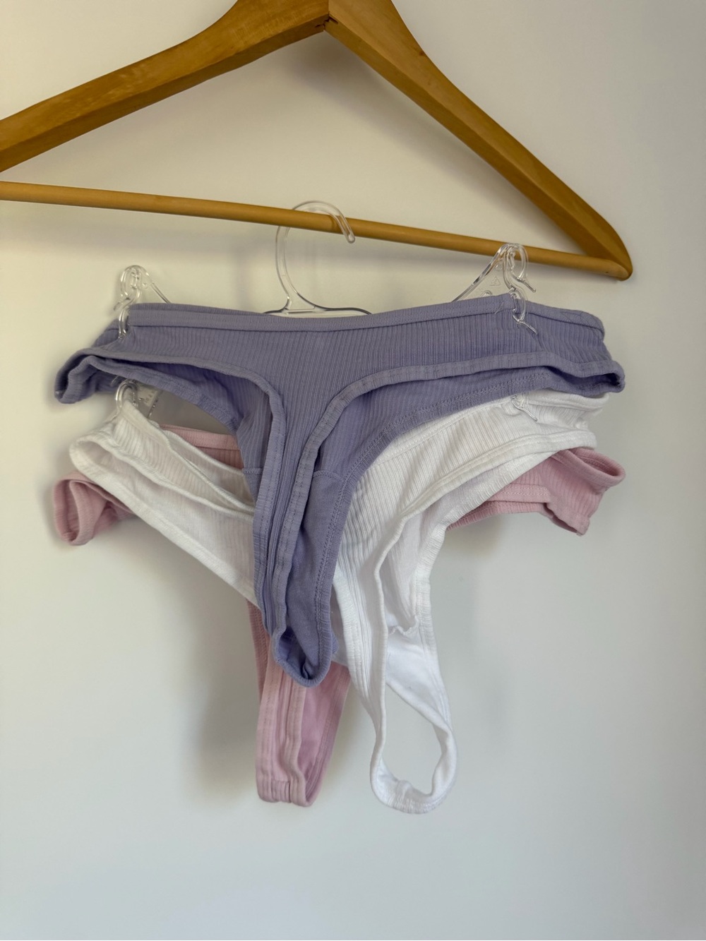 Kohl's SO Ribbed Thong Set in Lavender and Pale Pink - Picture 2 of 4
